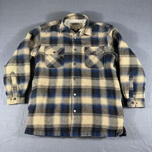 Rustic Ridge Jacket Mens medium Plaid Sherpa Lined Snap Up Western‎ Cowboy Rodeo
